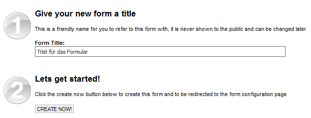 blueflameforms formular titel